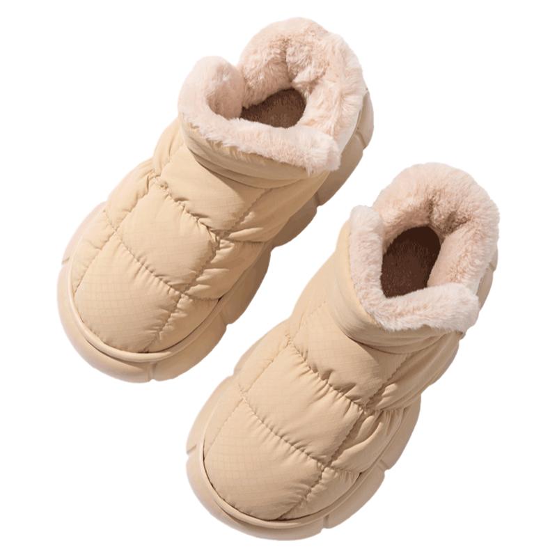 加绒厚底包跟棉拖鞋女款冬季室内家居家防滑保暖棉鞋冬天外穿防水