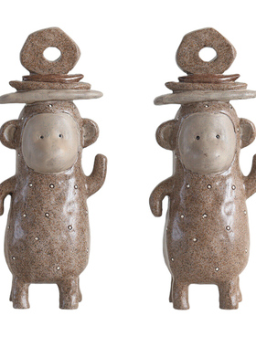 猴子书档创意树脂博古架摆件