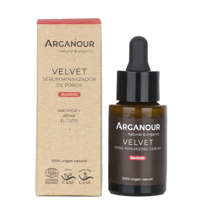 Arganour猴面包树天鹅绒毛孔缩小精华液收缩毛孔控油保湿调节皮脂