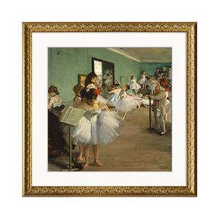德加 芭蕾舞课堂 欧式中古典小众艺术装饰画卧室客厅书房琴房挂画