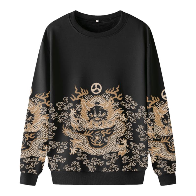 过肩龙卫衣龙年新年龙图案衣服