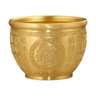 聚财百福铜缸客厅装饰品特大号存钱罐聚宝盆黄铜米缸新年开业礼品