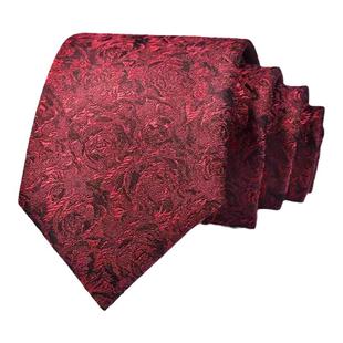 紫色领带男士正装商务8cm西装配饰新郎结婚手打领带礼盒装