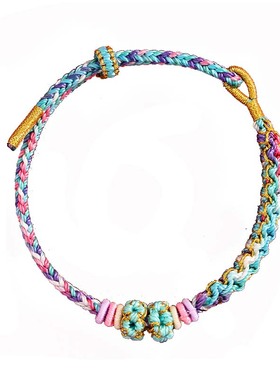 红绳diy可穿珠手链本命年好运平安男女情侣属马鼠牛兔本命年礼物