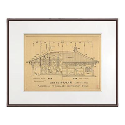 良木茶室建筑挂画新中式支持定制