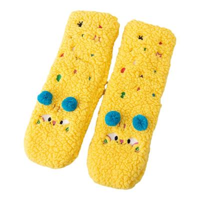 珊瑚绒袜子女秋冬季加绒加厚暖脚居家睡觉保暖毛绒月子产后地板袜