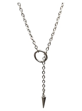 几何尖头吊坠项链男女款轻奢简约精致钛钢毛衣链高级配饰生日礼物