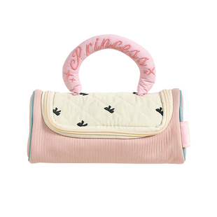 高颜值大容量蝶影甜心手提笔袋多功能分层手提收纳袋便携式文具袋