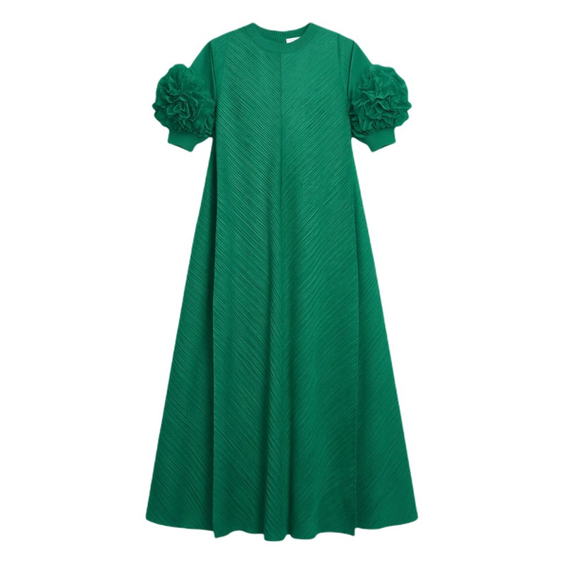 法式宫廷风花瓣袖大码晚礼服长裙