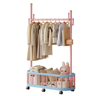 ins风挂衣架落地卧室房间儿童衣帽架宿舍小型家用室内晾衣架移动