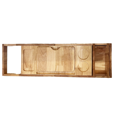 茶几板可伸缩托盘木桶置物架橡胶