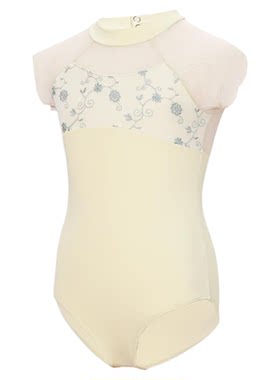 儿童舞蹈服短袖连体服刺绣练功服