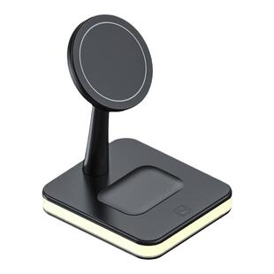 XIT适用苹果华为小米手机Airpods耳机applewatch手表三合一无线充电器桌面支架二合一座充磁吸快充悬浮15W充