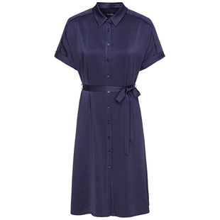 专柜正品马天奴女装夏季新款蓝色醋纤连衣裙气质裙子垂感收腰长裙