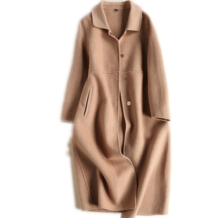 乔妮塔品牌女装2025秋冬新款羊毛长款双面呢子大衣修身零羊绒外套