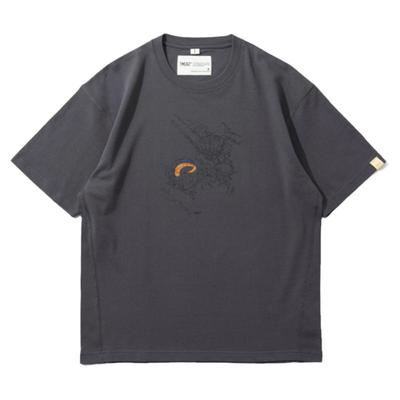 TMCAZ炭灰色咖啡印花宽松短袖T恤