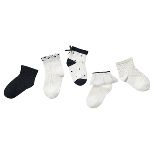 小黑托昵儿童春夏秋棉袜男女童袜子透气网眼中筒袜子断码清仓