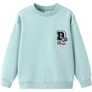 巴拉巴拉男童加绒卫衣宝宝打底衫秋冬季新款儿童中大童套头上衣白