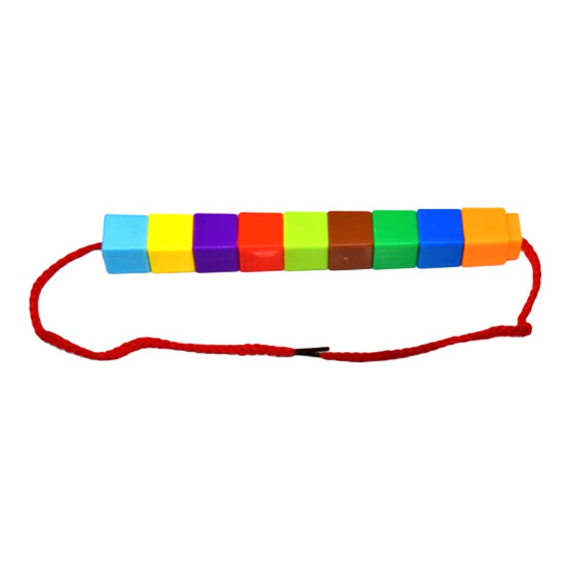 小孩子穿孔玩具学计算小方块积木