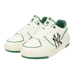 MLB女时尚Trainer复古休闲黑色板鞋男厚底增高米色系带休闲鞋