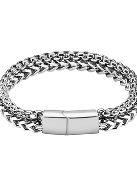 其他男生钛钢时尚双层叠戴手链