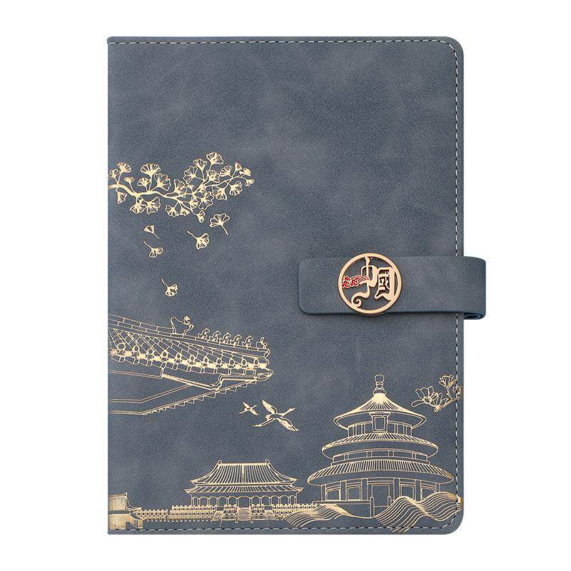 楚夏中国潮复古风故宫文创A5笔记本子商务办公高档日记本文艺教师节礼物送礼工作记事本定制可印logo礼盒套装