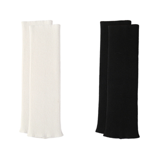 Rougo罗口袜套堆堆袜子女春秋白色中筒腿套喇叭型修饰腿型保暖