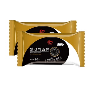 义利黑谷物手工面包80g*10个休闲零食小吃早餐糕点心大陆中国包装
