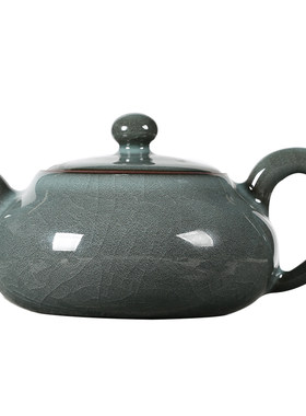 龙泉青瓷哥窑铁胎手工精修茶壶