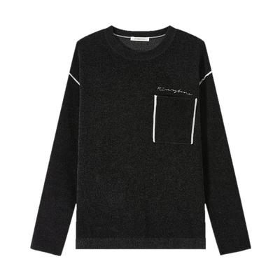 商场同款流石男装设计感撞色毛衣