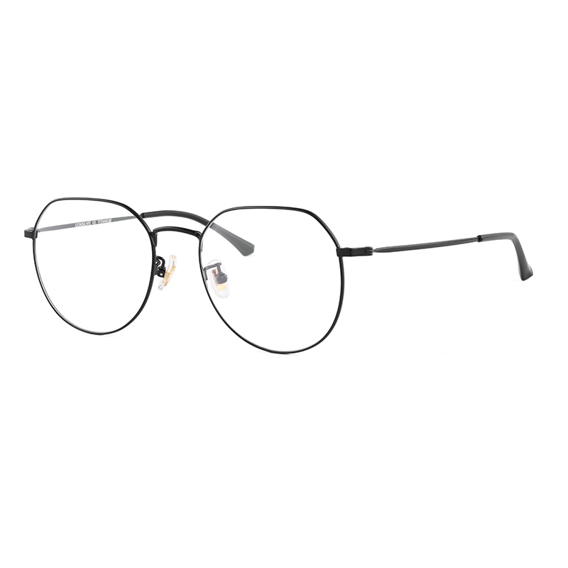 年康视顿个性纯钛眼镜框男女近视不规则复古圆框眼镜架17905
