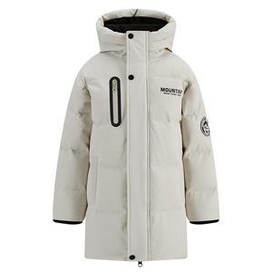 雪中飞kids童装儿童羽绒服男童字母印花女童洋气工装中长款羽绒服