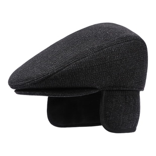 老人帽子男冬季加厚保暖护耳贝雷帽中年爸爸鸭舌帽加绒爷爷前进帽