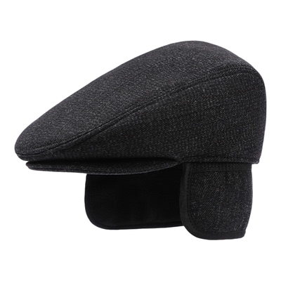 老人帽子男冬季加厚保暖护耳贝雷帽中年爸爸鸭舌帽加绒爷爷前进帽