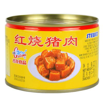 古龙红烧猪肉罐头227g罐头下饭菜即速食户外红烧肉罐头批发