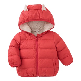 婴儿宝宝羽绒服轻薄款男童秋冬装2025新幼童保暖外套男女小童上衣