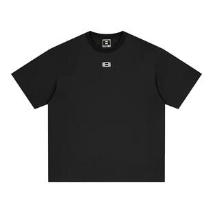 BONELESS 磨损做旧B字坐标印花短袖T恤高街纯棉夏季tee