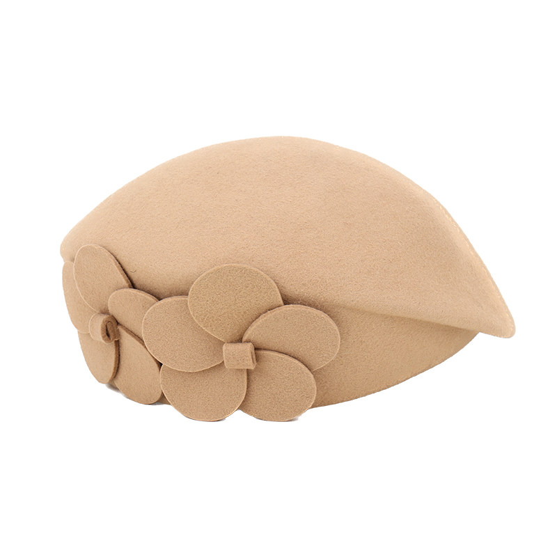 秋冬季韩版百搭纯羊毛呢贝雷帽女