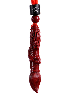 正品原矿朱砂盘龙文昌笔吊坠男女款本命年钥匙扣挂件生肖属龙项链