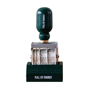 朝雨 复古木质手柄日期印章可调英文数字儿童日记手帐diy打卡印画