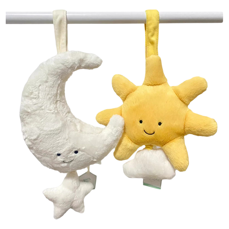 jellycat邦尼兔音乐拉铃太阳月亮八音盒巴塞罗熊宝宝床铃安抚玩偶