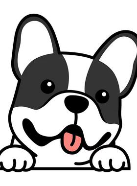 毛斗牛犬柯基可爱狗狗反光车贴
