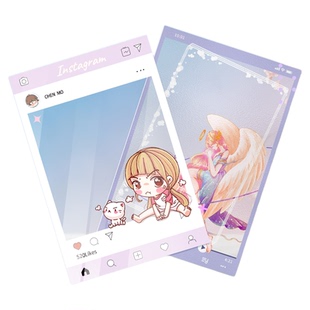 沉墨0.45毫米加厚透卡来图定制pvc亚克力胶片PETins拍立得书签明信片光影打印二次元动漫周边印刷diy谷子美