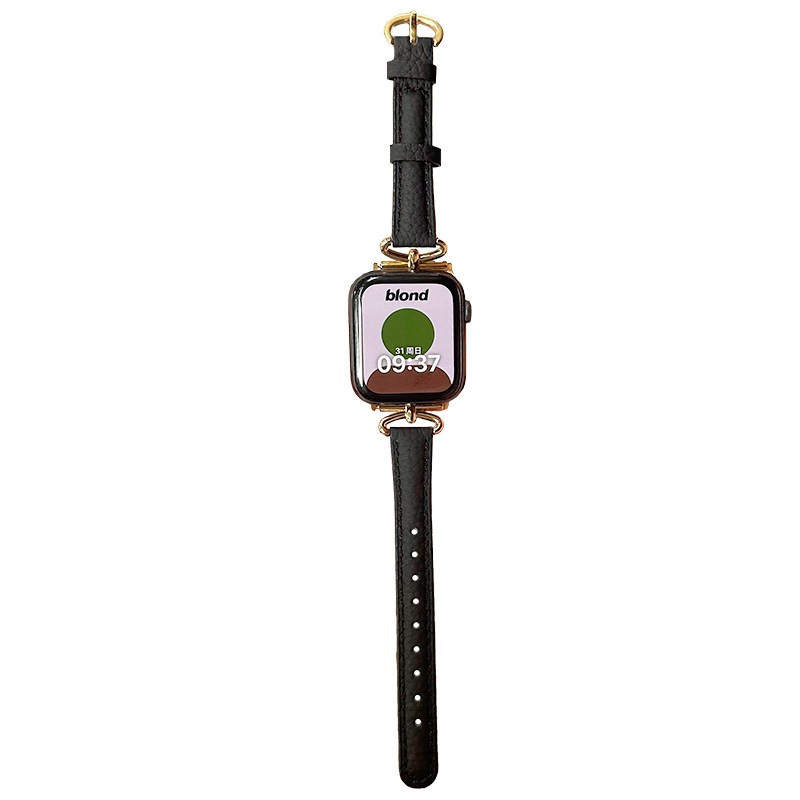 小众拼色半环皮革适用iwatch表带