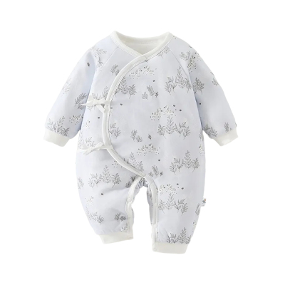 新生婴儿夹棉连体衣秋冬60g薄棉小月龄满月宝宝棉衣保暖哈衣爬服
