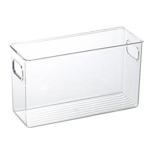 日式透明亚克力长条盒加高瘦高型大收纳盒化妆盒窄柜超高筐 冰箱