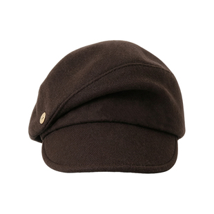 韩系复古褶皱纽扣贝雷帽子女2026年秋季显脸小鸭舌帽设计感画家帽