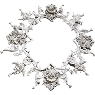 法式石膏灯盘拼花组合石膏线圆盘石膏线grg 客厅卧室装饰雕花欧式