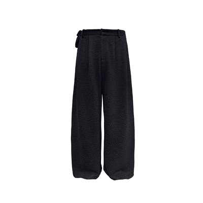 JCAESAR PANTS 打褶侧腰包暗豹纹长裤 提花斜纹 直筒宽松