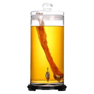 直筒高硼硅玻璃泡酒专用酒瓶带龙头人参牛大力鹿鞭高档密封储物罐